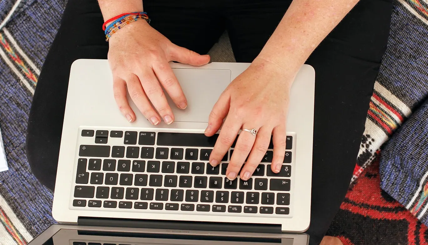 Digital nomads, laptop and work