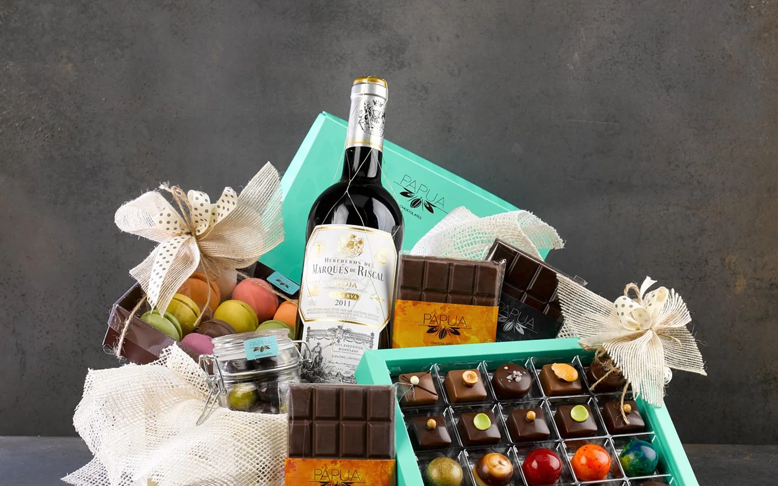 Chocolate, christmas and basket of chocolates